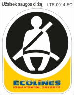 Lipdukas uzsisek saugos dirza su logotipu ecolines