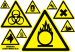 Warning signs, stickers